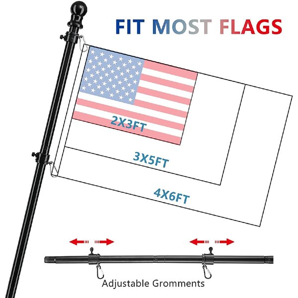 Arlmont Co Stainless Steel Mounted Flagpole Flag Pole Kit For House   Default Name 